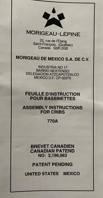 front page of the Model 770 Assembly Instructions Manual