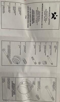 parts list for the Model 770 Assembly Instructions Manual