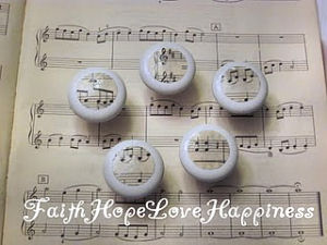 music note musical note shabby chic vintage baby nursery dresser drawer pulls knobs