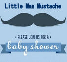 Little man mustache baby shower invitations announcements