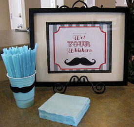 Mustache theme baby shower and party printables