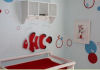 red white and blue tropical fish modern baby nursery decor