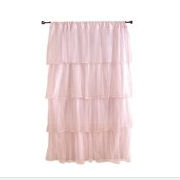 Pink ruffled baby nursery curtains window treatments for baby girl nursery room