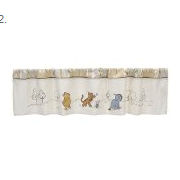 Classic Winnie the Pooh bear baby nursery curtains window treatments for a baby nursery room