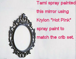 DIY custom hand painted ornate shabby chic nursery wall mirror