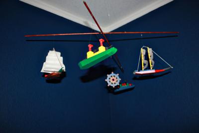 My one-of-a-kind nautical crib mobile that I made myself.