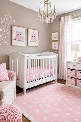 Pink and Brown Owl Baby Girl Nursery Theme and Decor