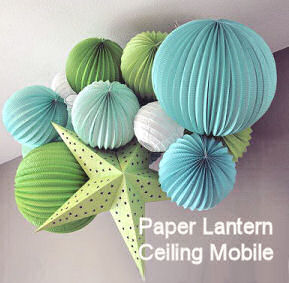 DIY paper lantern baby ceiling mobile for a nursery room