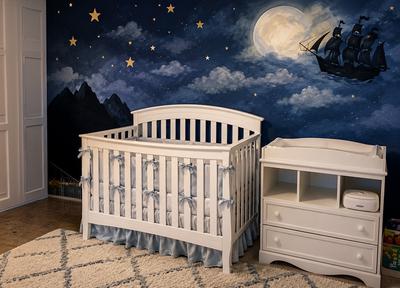 Peter Pan Neverland Theme Nursery Starry Sky Nursery Wall Mural