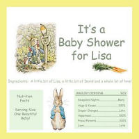 Personalized Beatrix Potter Peter Rabbit baby shower invitations