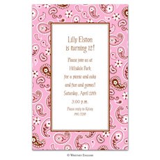 Baby Girl Pink Bandana Baby Shower Invitation