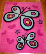 pink girls hot pink butterfly baby nursery area rug