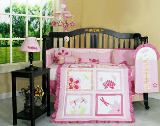 Pink dragonfly nursery design for a baby girl room