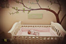 serene pink green antique white baby girl nursery cherry tree wall color painting