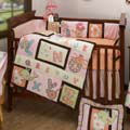 pink and brown baby crib nursery bedding sets comforters