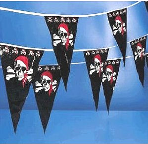 Pirate Jolly Roger flag baby shower party banner wall decorations