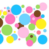 Multi-colored polka dot vinyl wall decals and stickers for a baby nursery room