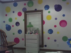 painting polka dots on wall wallpaper decals stickers appliques cut outs 