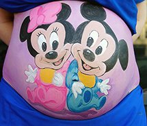 Disney twins pregnancy pregnant belly painting ideas