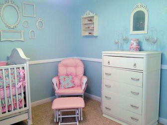 Shabby chic baby girl nursery design with DIY sewing and crafts projects