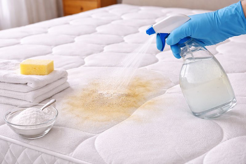 removing yellow sweat stains from mattress