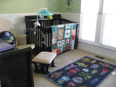 Rockin' Robots & Rockets  Baby Bedding and Nursery Area Rug