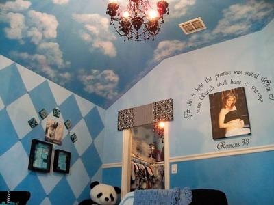 Cloud Nursery Ceiling Mural