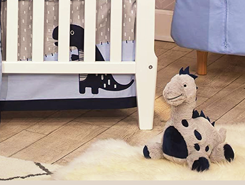 Royal blue prehistoric dinosaur baby nursery crib bedding set