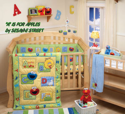 sesame street baby nursery crib bedding abc alphabet mobile babies