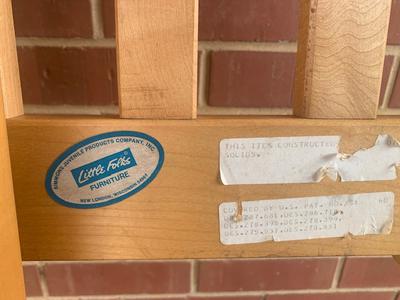 Simmons Little Folks Crib (Model 1409 89 53) label