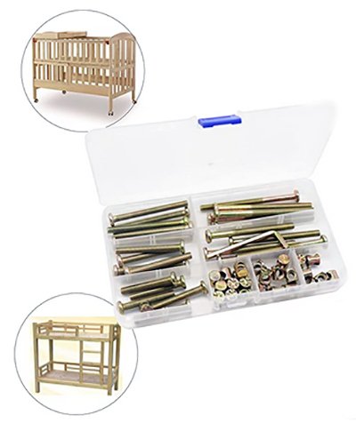 Crib replacement screws and bolts kit with wrenches