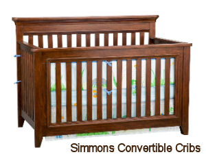 Simmons convertible baby crib that converts from toddler bed to daybed to full size bed