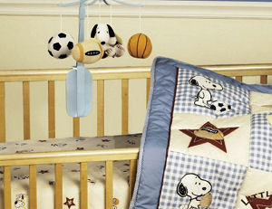 Peanuts Snoopy sports theme nursery ideas