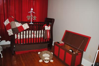 Baby Morrow's Sock Monkey Nursery w Homemade Sock Monkey Mobile