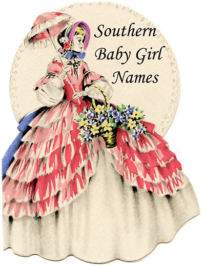 Traditional southern baby girl names graphic