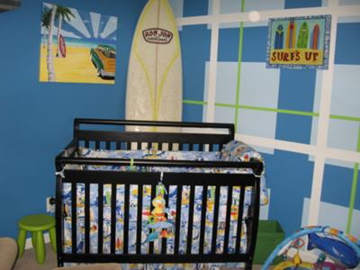 Surfing Fun in our Baby Boy's Surf Theme Nursery