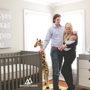 Modern grey and white Texas baby nursery theme ideas