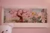 Watercolor wall mural painting.  Inspiration for butterfly nursery theme for a baby girl