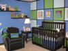 Hip to be Square Modern Blue, Lime Green and Black Baby Nursery Design