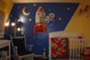 Curious George The Astronaut Nursery Wall Mural Hand Painted Art!  