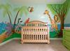 Jungle Animals Gathering Around Baby Emma's Crib in the Nursery