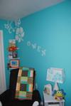 Blue and White Hawaiian Nursery Wall Painting Ideas