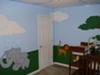 The sweet mother elephant with her baby elephants are a favorite part of our baby boy's jungle safari nursery theme.  
