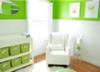 Lime Green and White Nursery Storage and Rocker Glider