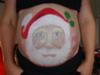 Santa Claus Tummy Art!  Christmas Holiday Pregnant belly painting 