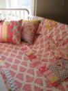 Our baby girl's crib bedding set that I made using fabric from the 