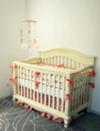 Peach and Ivory Baby Girl Nursery with Cherry Crib Bedding