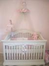 My mother made the princess crib canopy compete with tiara.