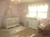 Pink white and sage green nursery for a baby princess