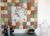 Squirrel and Bunny Patchwork Baby Crib Quilt in Fall Colors.  I love the calico bunny applique's fluffy Pom Pom tail!  